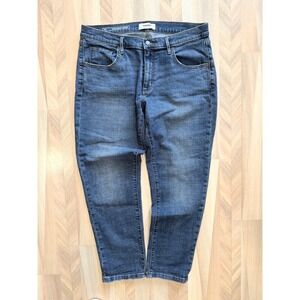 Sonoma Womens Blue Straight Crop Jeans Size 10 Medium Wash Mid Rise